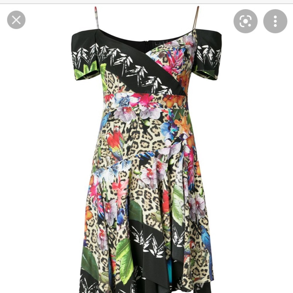 nicole miller asymmetric handkerchief hem dress